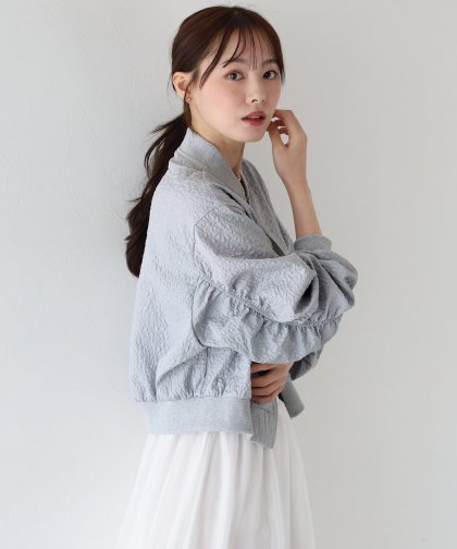 【TIME SALE】フラワージャガードブルゾン