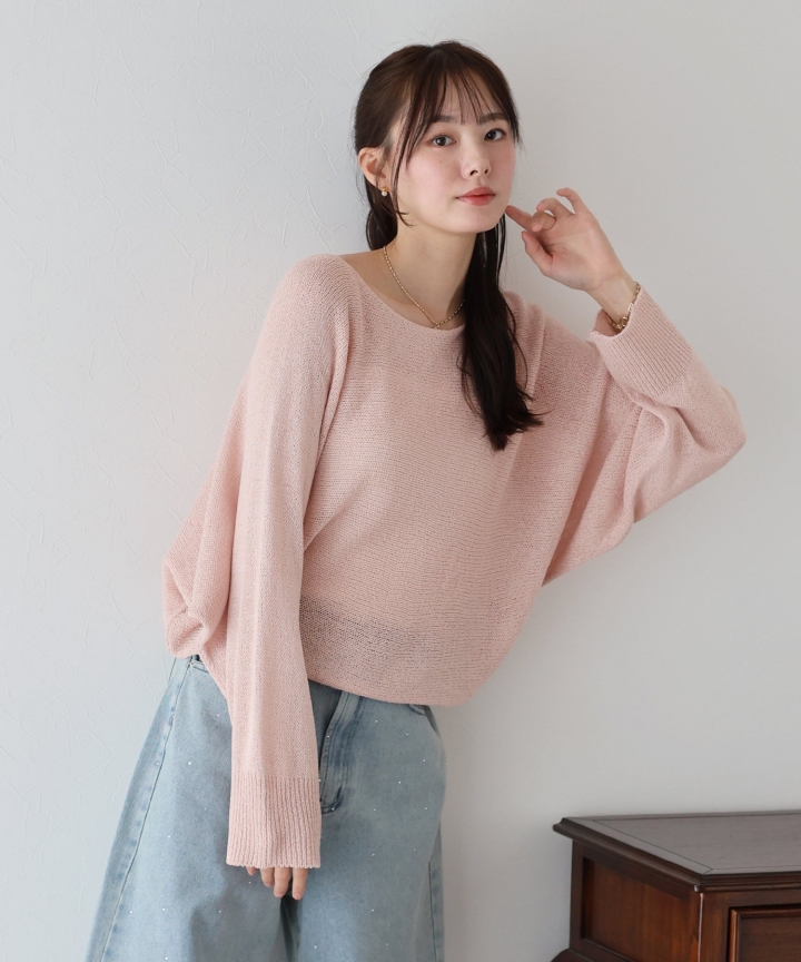 【TIME SALE】メッシュドルマンニット