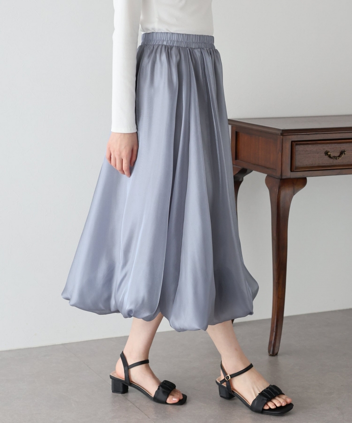 【TIME SALE】サテンオーガンジーバルーンスカート