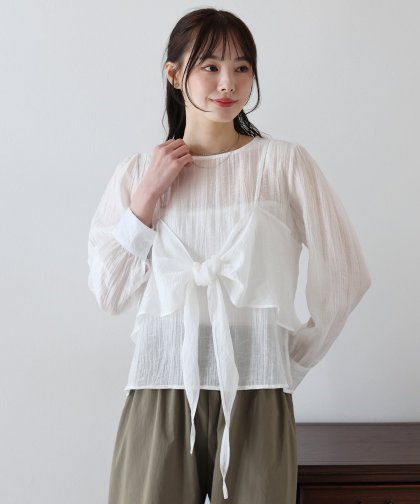 【SALE】リボンビスチェ付きブラウス 【SALE】リボンビスチェ付きブラウス