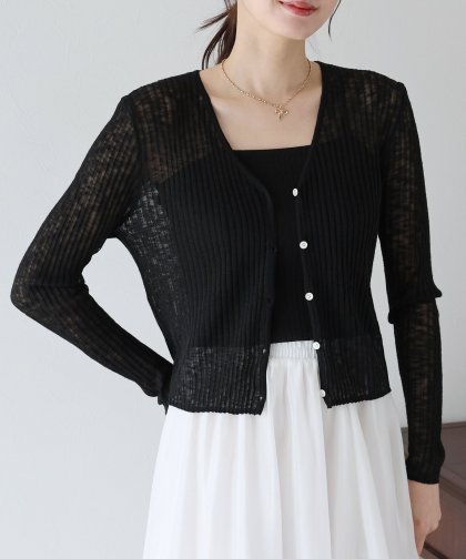 【TIME SALE】シアーリブカーディガン 【TIME SALE】シアーリブカーディガン