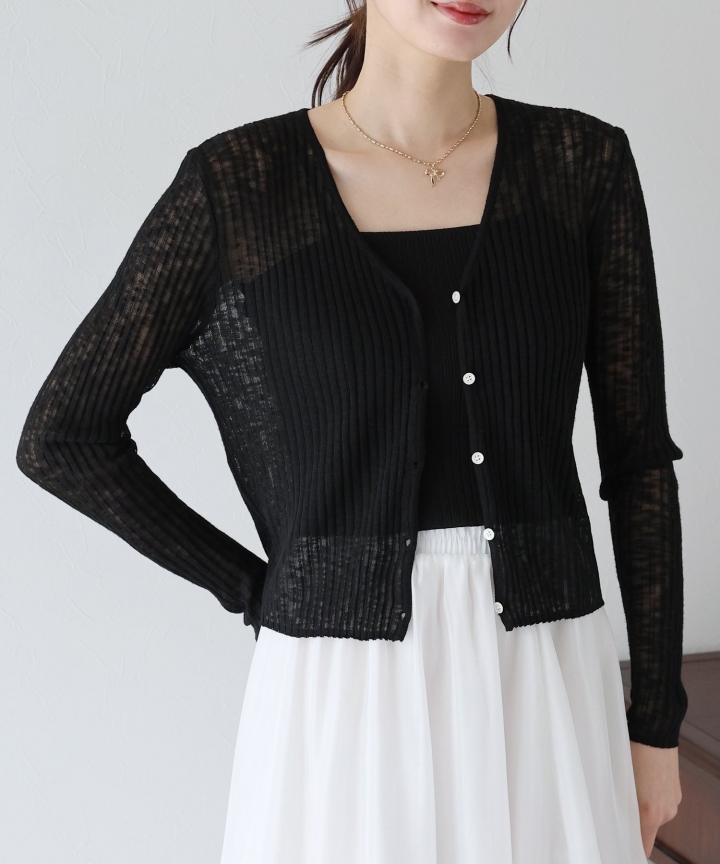 【TIME SALE】シアーリブカーディガン 【TIME SALE】シアーリブカーディガン