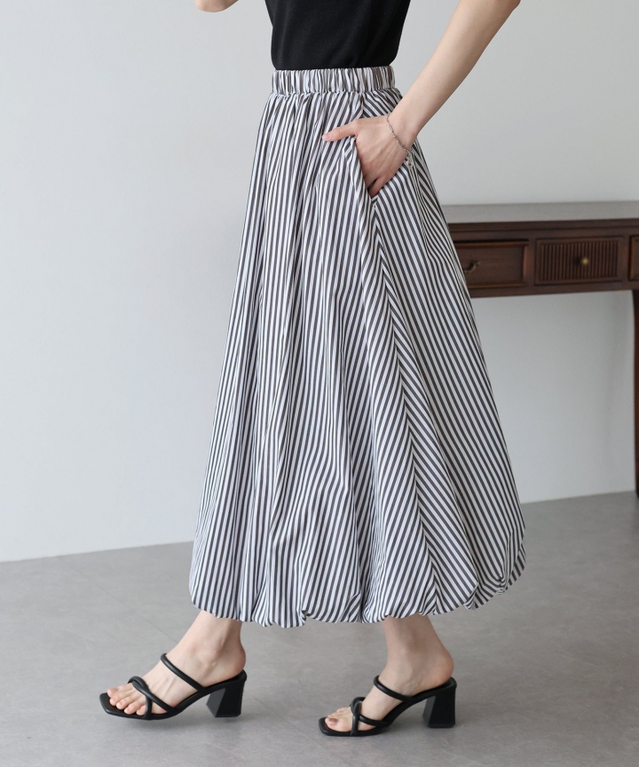 【SALE】ストライプ柄バルーンスカート