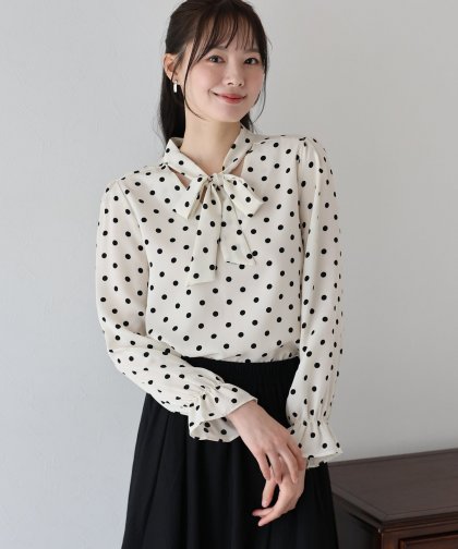 ドットボウタイブラウス【ネコポス】