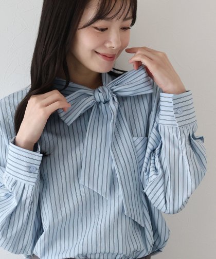 ストライプ柄ボウタイシャツ【ネコポス】 ストライプ柄ボウタイシャツ【ネコポス】