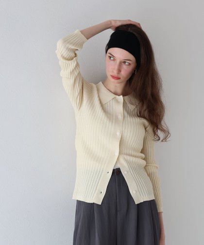 【SALE】シアーリブポロカーディガン[J by blue]