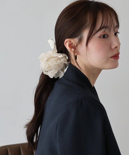 コットンレースフリルシュシュ【ネコポス】 コットンレースフリルシュシュ【ネコポス】