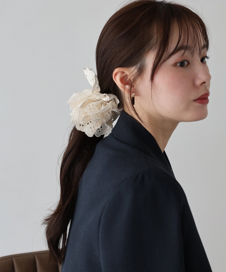 コットンレースフリルシュシュ【ネコポス】