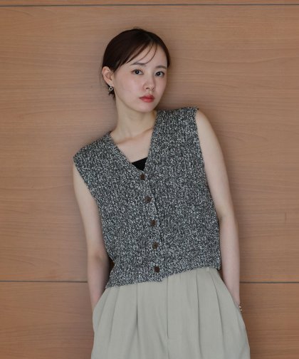 【TIME SALE】Vネックサマーニットベスト[J by blue]