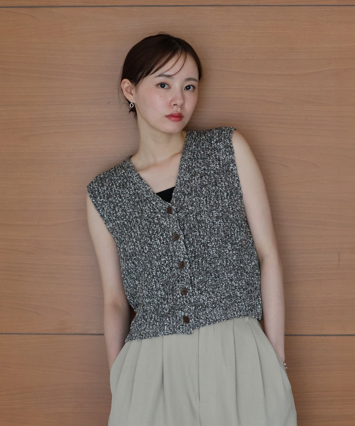 【TIME SALE】Vネックサマーニットベスト[J by blue]