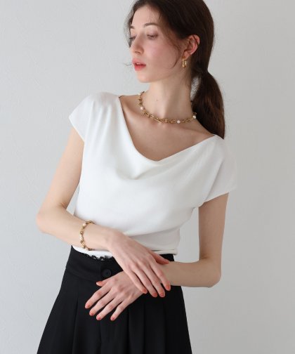 【SALE】フレンチスリーブドレープニット[J by blue]【ネコポス】