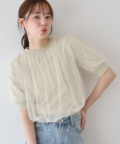 【TIME SALE】チュールレイヤードニット 【TIME SALE】チュールレイヤードニット