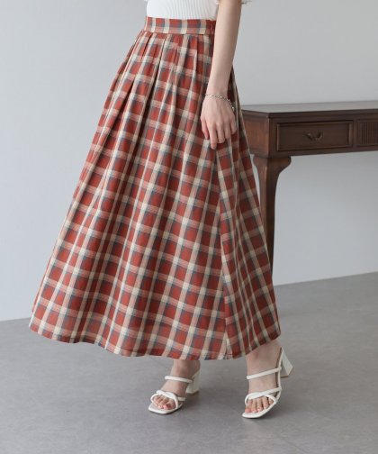 【SALE】丈が選べるチェックフレアスカート 【SALE】丈が選べるチェックフレアスカート