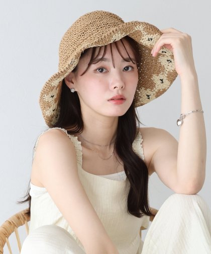 【TIME SALE】配色フラワーバケットハット