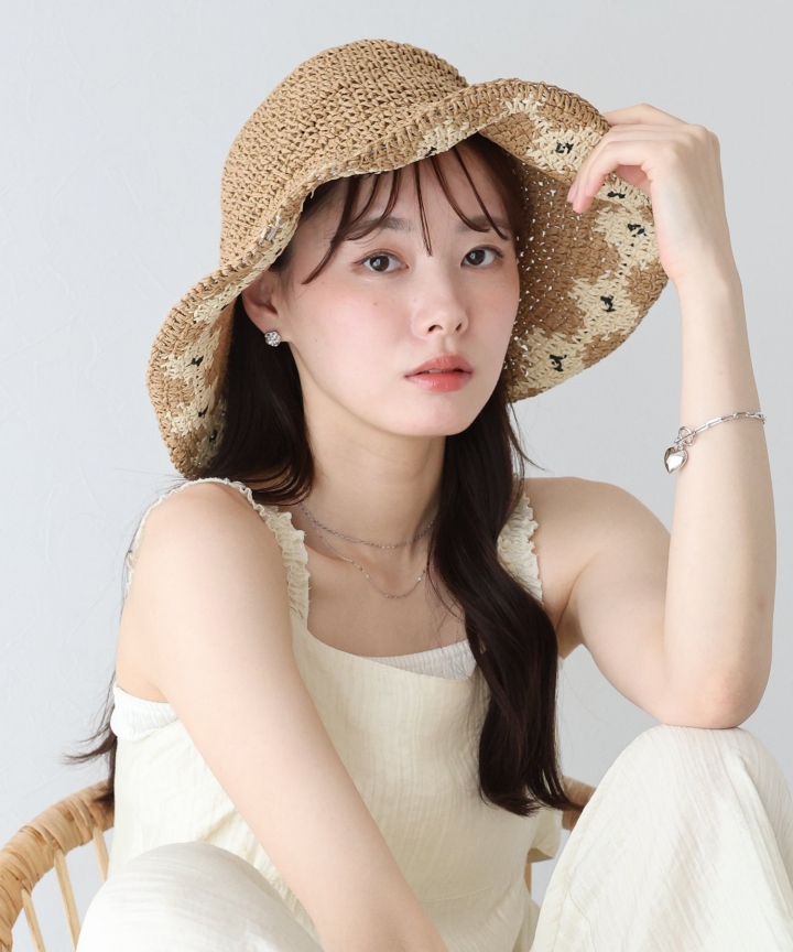 【TIME SALE】配色フラワーバケットハット