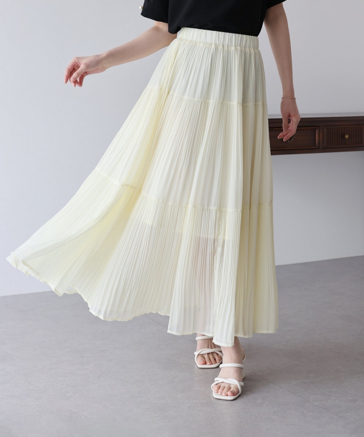 【TIME SALE】シフォンプリーツスカート