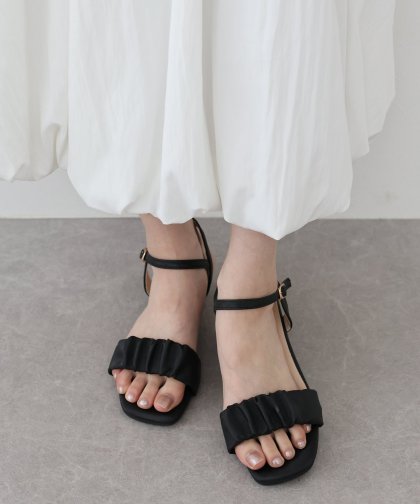 【TIME SALE】ギャザーストラップサンダル 【TIME SALE】ギャザーストラップサンダル