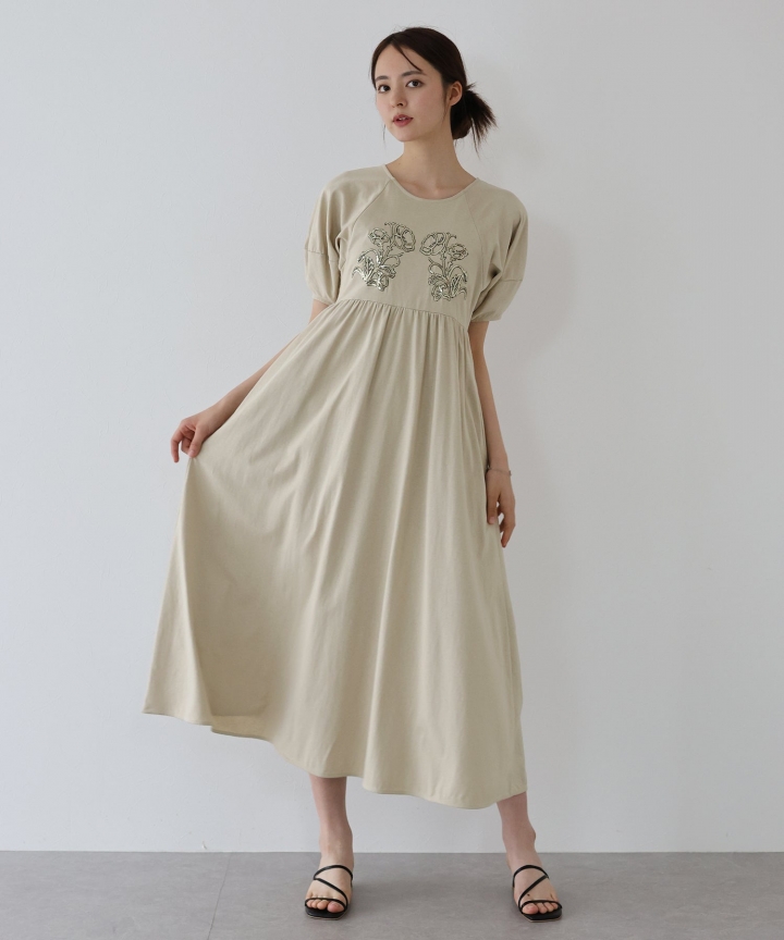 【SALE】スパンコール刺繍カットソーワンピース[J by blue]