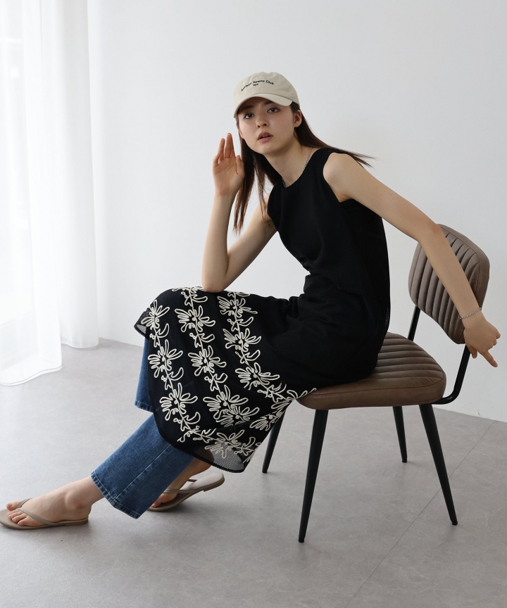 【SALE】コード刺繍レースワンピース[J by blue]