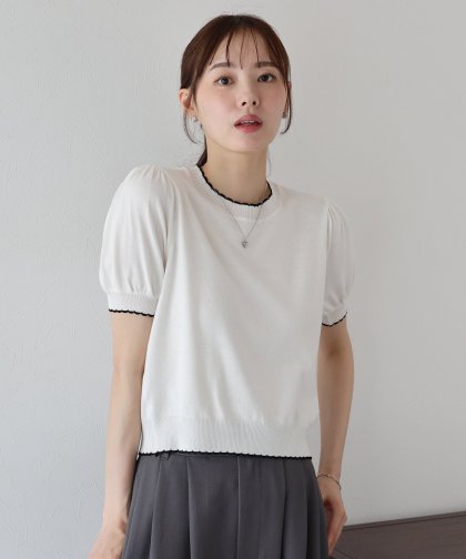 【SALE】配色スカラップニット 【SALE】配色スカラップニット