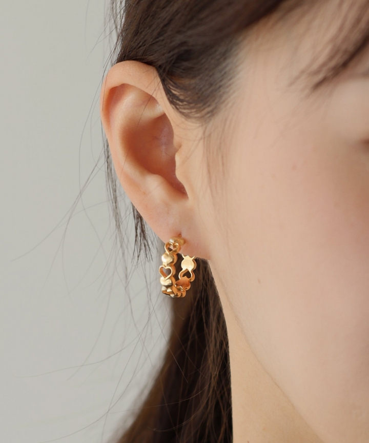 ハートフープピアス / silver925 [ J by blue ]【ネコポス】