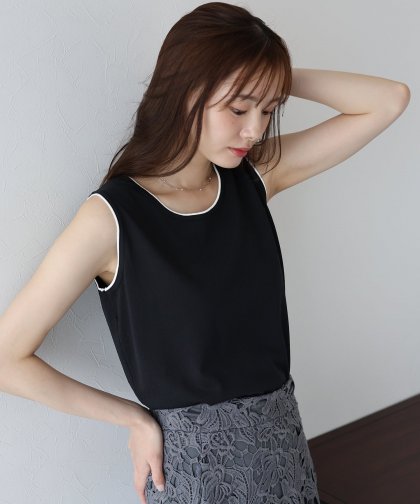 【SALE】配色ノースリーブニット【ネコポス】 【SALE】配色ノースリーブニット【ネコポス】