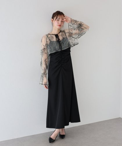 【TIME SALE】ラメフラワーボレロ&キャミソールワンピースドレス 【TIME SALE】ラメフラワーボレロ&キャミソールワンピースドレス