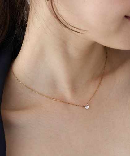 4mmジルコニアストーンネックレス / サージカルステンレス【ネコポス】 4mmジルコニアストーンネックレス / サージカルステンレス【ネコポス】