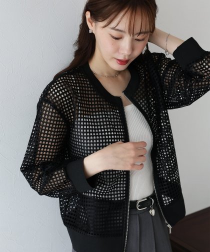 【SALE】スクエアメッシュブルゾン