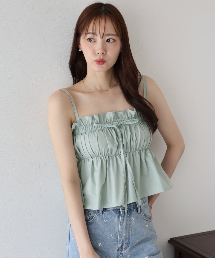 【SALE】リボンべプラムキャミソール【ネコポス】 【SALE】リボンべプラムキャミソール【ネコポス】