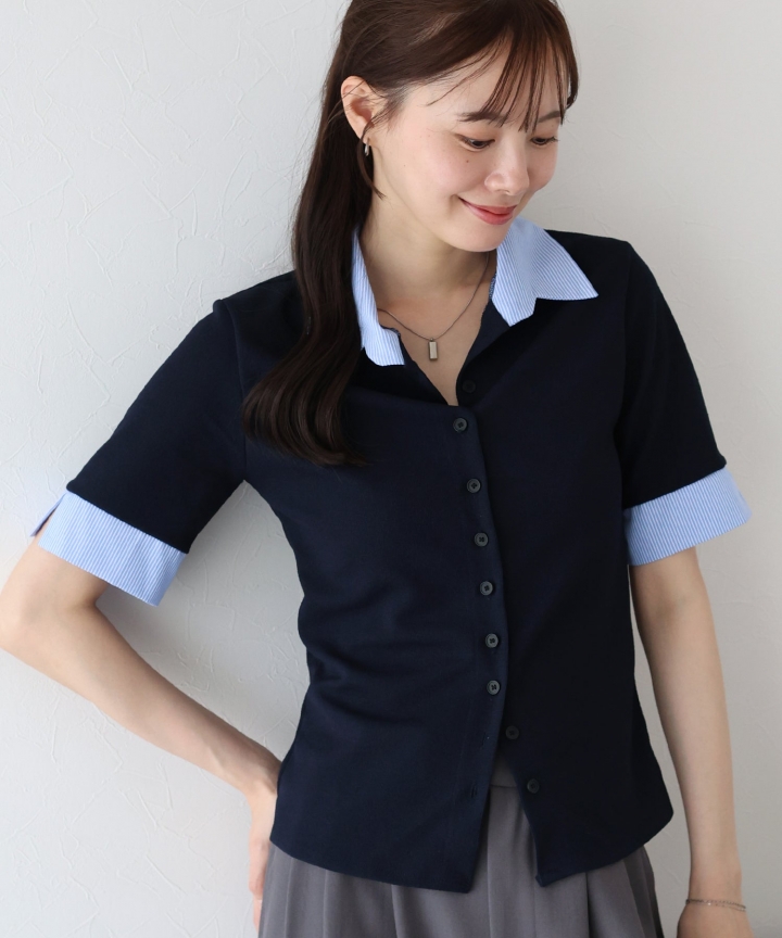 【TIME SALE】シャツドッキングカーディガン【ネコポス】