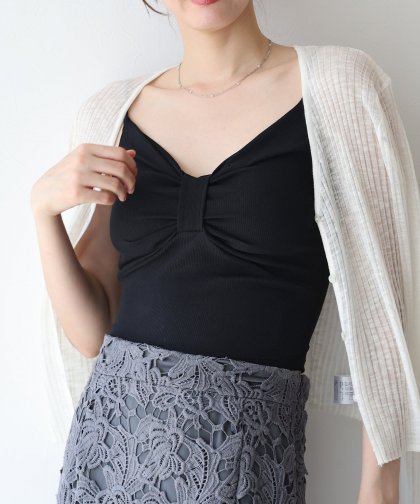 【SALE】カップ付きリボンキャミソール【ネコポス】 【SALE】カップ付きリボンキャミソール【ネコポス】