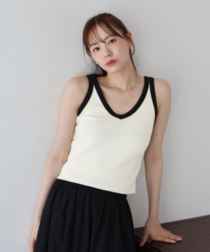 【SALE】2WAYバイカラータンクトップ【ネコポス】