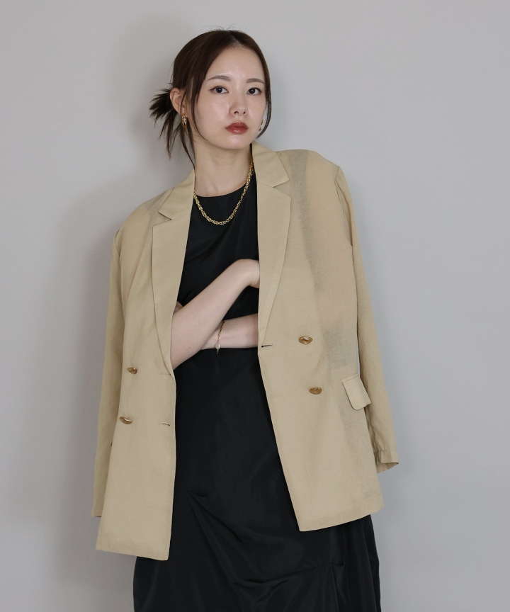 【TIME SALE】ニュアンスボタンシアージャケット[J by blue]