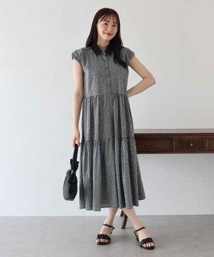 【TIME SALE】衿付きティアードワンピース