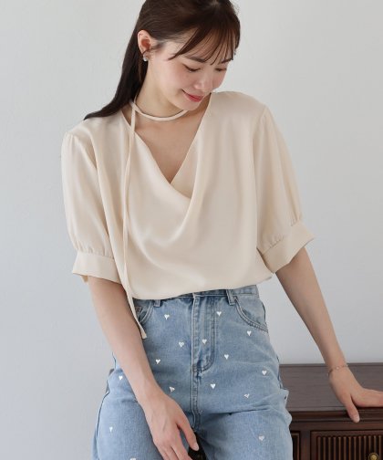 【TIME SALE】ドレープネックブラウス【ネコポス】 【TIME SALE】ドレープネックブラウス【ネコポス】