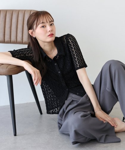 カットレースポロシャツ【ネコポス】 カットレースポロシャツ【ネコポス】