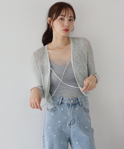 レース付きリボンカーディガン【ネコポス】