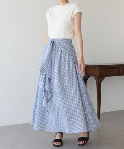 【SALE】フロントフリルチェックスカート 【SALE】フロントフリルチェックスカート