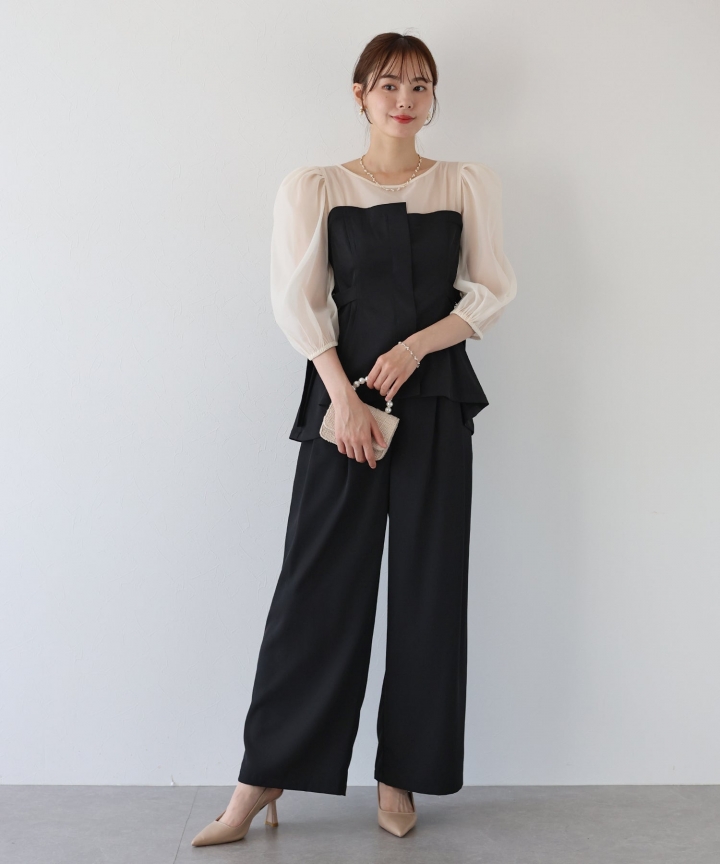 【TIME SALE】サイドベルトパンツドレス