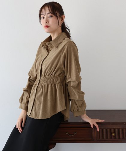 【TIME SALE】コーデュロイシャーリングブラウス