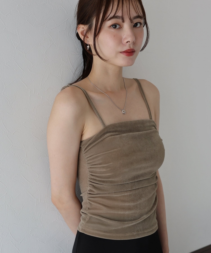 【TIME SALE】シアーベロアキャミソール【ネコポス】