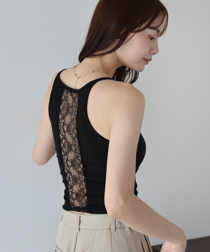 【TIME SALE】バックレースカップ付きキャミソール【ネコポス】