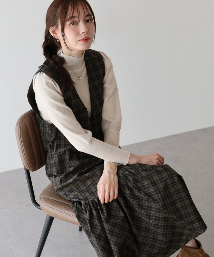 【TIME SALE】チェックジャンパースカート 【TIME SALE】チェックジャンパースカート