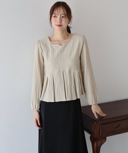 ハートネックプリーツブラウス【ネコポス】