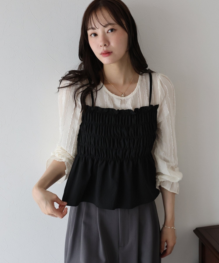 ビスチェレイヤードブラウス【ネコポス】