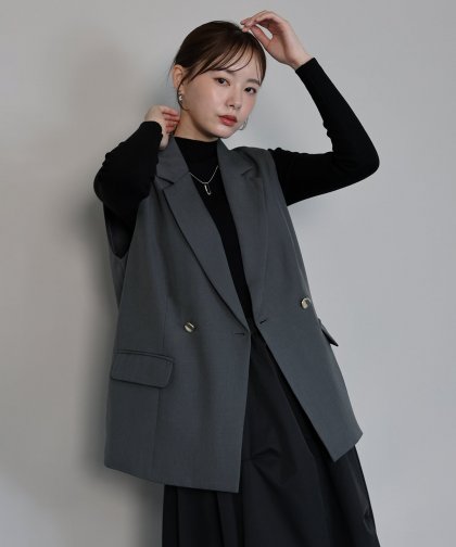 ニュアンスボタンテーラードジレ[ J by blue ]