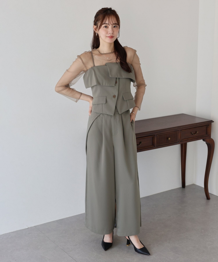 【TIME SALE】オフショルパンツドレス