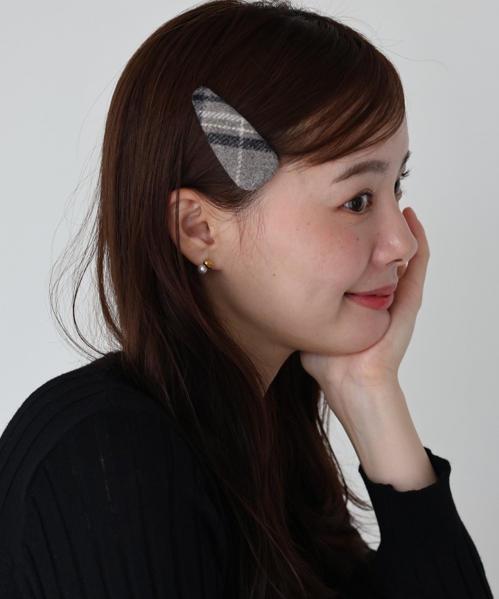 チェック柄ヘアピン【ネコポス】