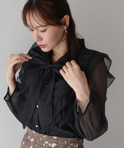 フリルリボンブラウス【ネコポス】